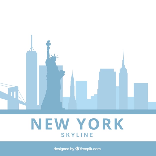 Skyline bleu clair de New York