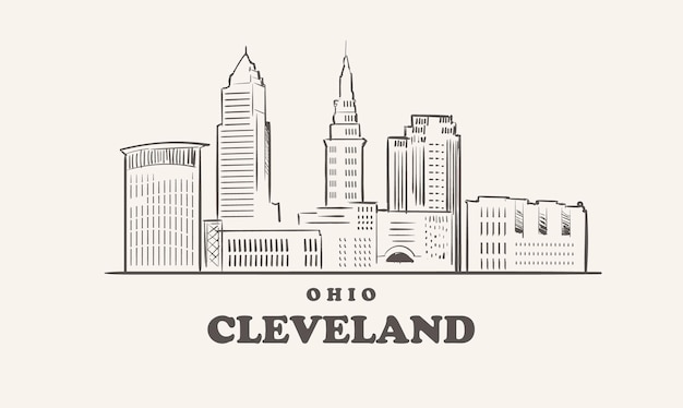 Vecteur skyline de cleveland, ohio