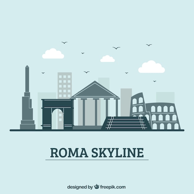 Vecteur skyline design de rome