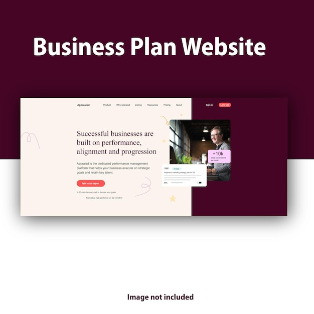 Slider du site web du plan d'affaires