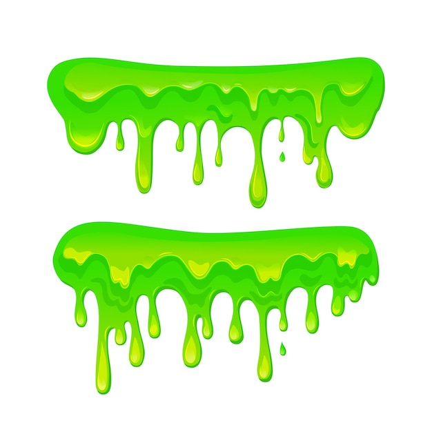 Slime Verte Sur Un Fond Isolé Illustration Vectorielle De Dessin Animé De Liquide Dégoulinant Collant