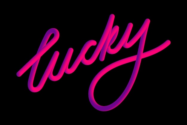 Slogan Lucky phrase graphic vector Print Calligraphie de lettrage de mode