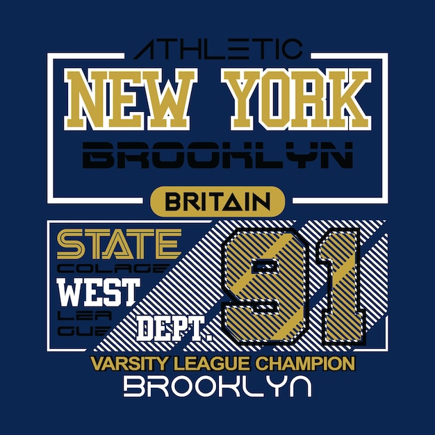 Slogan De Typographie De New York City Pour L'illustration D'impression De T-shirt D'art Vectoriel Vintage