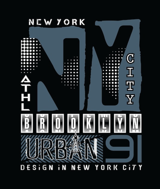 Slogan de typographie de new york city pour l'illustration d'impression de t-shirt d'art vectoriel vintage