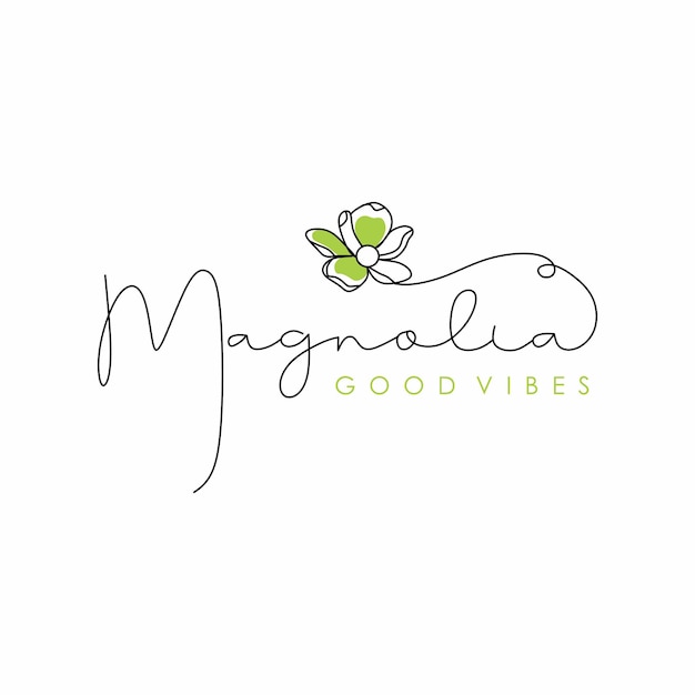 Slogan Typographique Magnolia Pour Les Impressions De T-shirts, Les Affiches, La Conception De Tasses Et D'autres Utilisations