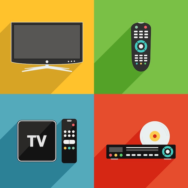 Smart TV télécommande lecteur DVD et récepteur TV box design plat