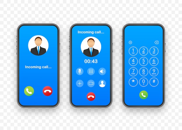 Smartphone Avec Appel Entrant Sur L'écran. Appel Entrant. Illustration.