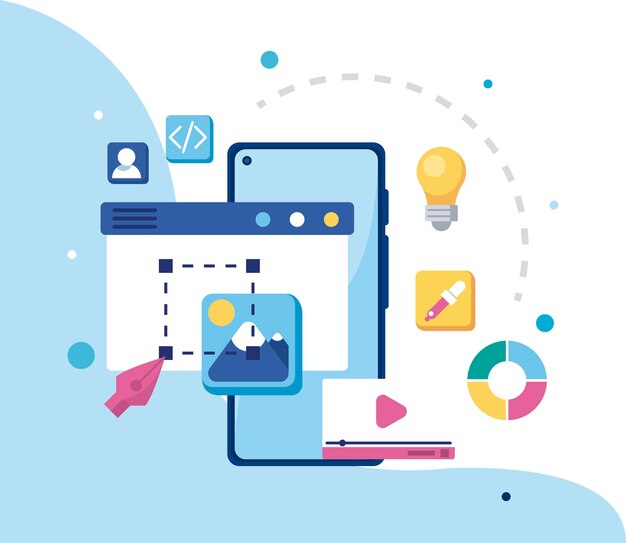Smartphone de conception de sites Web