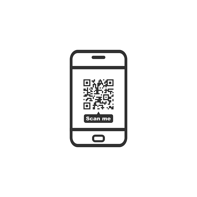 Smartphone avec icône de code QR Illustration vectorielle isolée sur fond blanc Eps 10