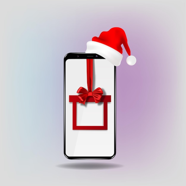 Vecteur smartphone joyeux noël bonne année écran