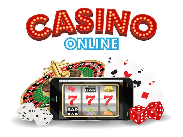 smartphone en ligne de casino avec la roulette de carte de dés