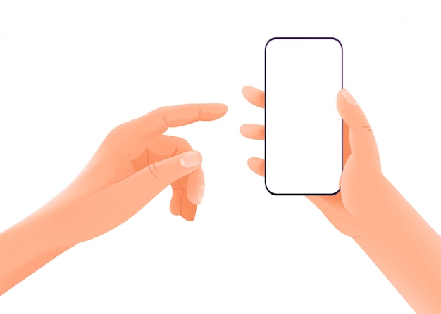 Smartphone En Mains Avec écran Vide