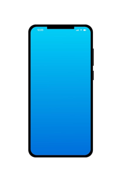 Vecteur smartphone noir réaliste avec écran tactile vide. vue de face de l'appareil. isolé sur fond blanc,