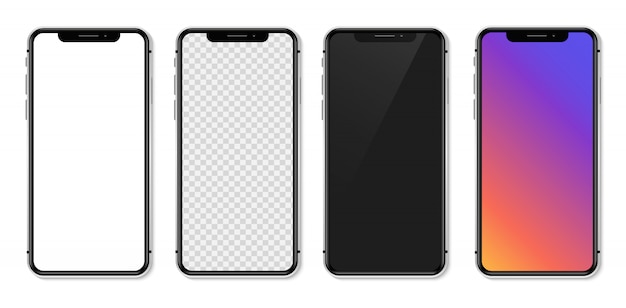 Smartphone réaliste avec écran blanc vide. illustration