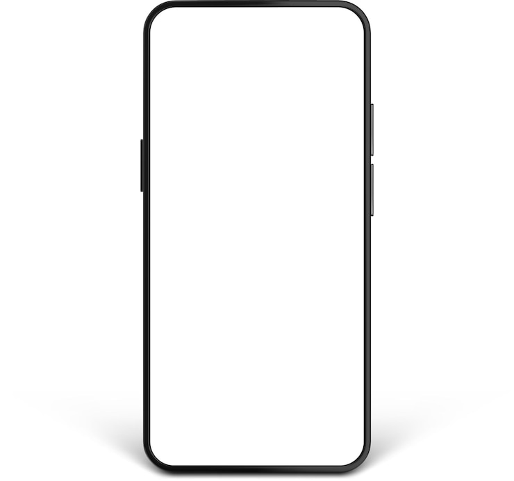 Vecteur smartphone réaliste avec un écran blanc vide parfait pour présenter des applications mobiles, des sites web ou des interfaces utilisateur sur un fond blanc propre avec des ombres subtiles
