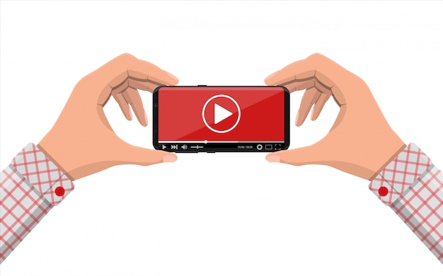 Smartphone Sans Cadre Avec Lecteur Vidéo à L'écran.