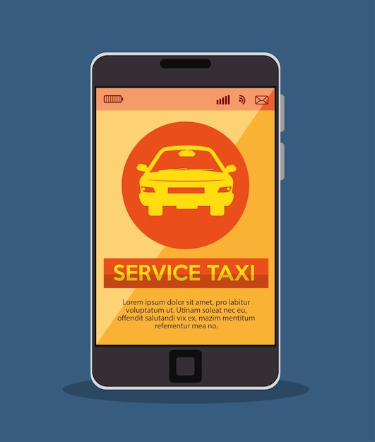 Vecteur smartphone avec un service de taxi