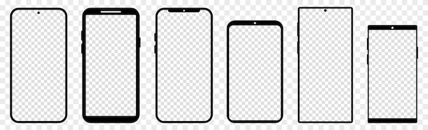 Vecteur smartphones avec écrans transparents