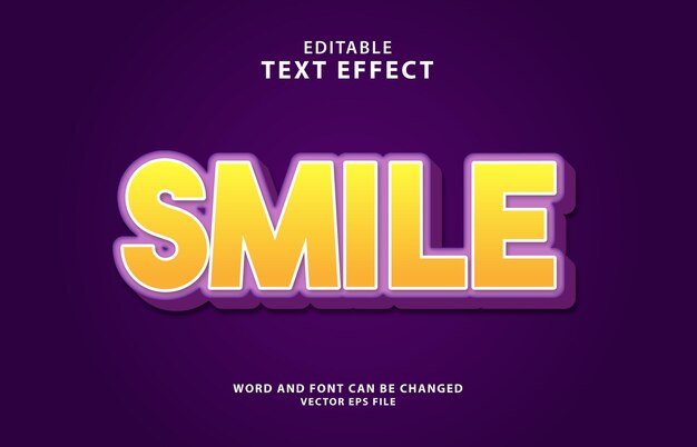 Smile day 3d Smile effet de texte modifiable