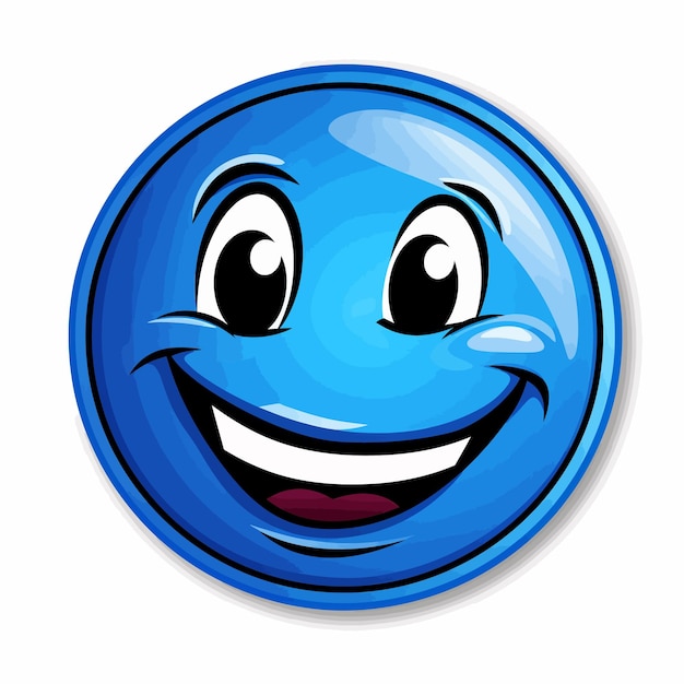 Vecteur un smiley bleu avec un sourire dessus