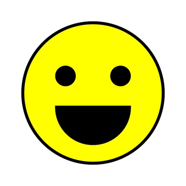 Vecteur un smiley jaune avec un fond noir et blanc