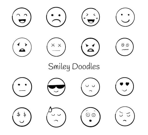 Smileys Dessinés à La Main