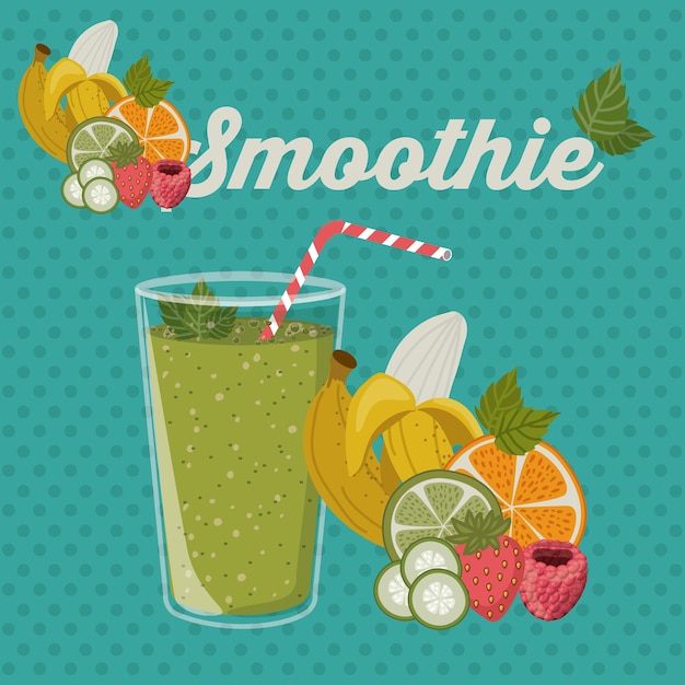 Smoothie Design Sur Fond Pointu