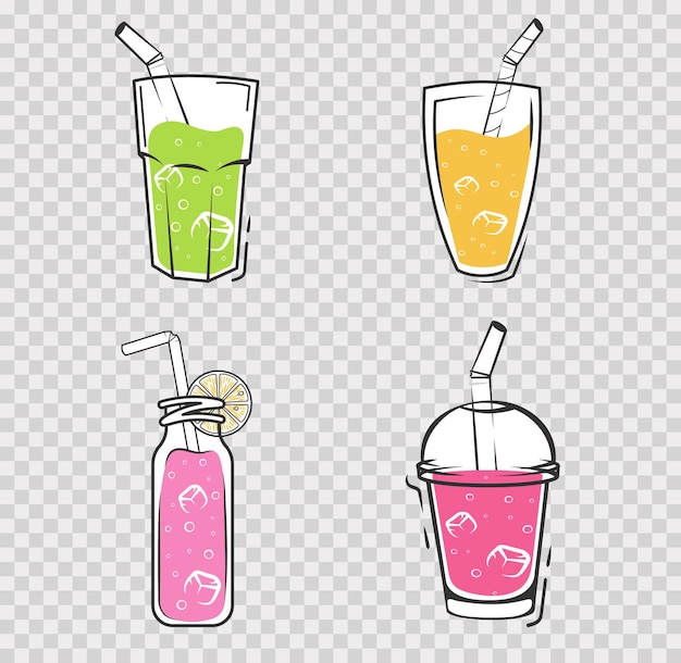 Smoothie set boissons secoue illustration