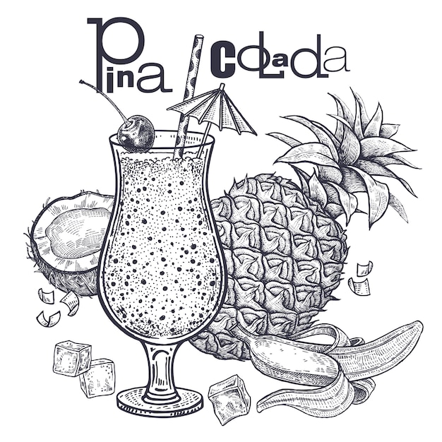 Smoothies Diététiques. Pina Colada.