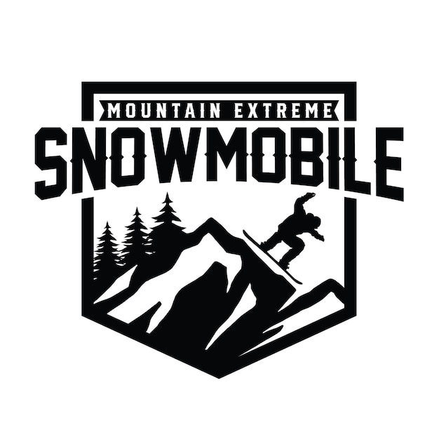 Snowboard Emblème Snow Skate Ski Logo Snowboard Silhouette Snowboard Sport Logo Vecteur
