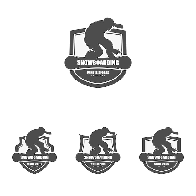 Snowboard Logo Design Modèle Illustration Vecteur