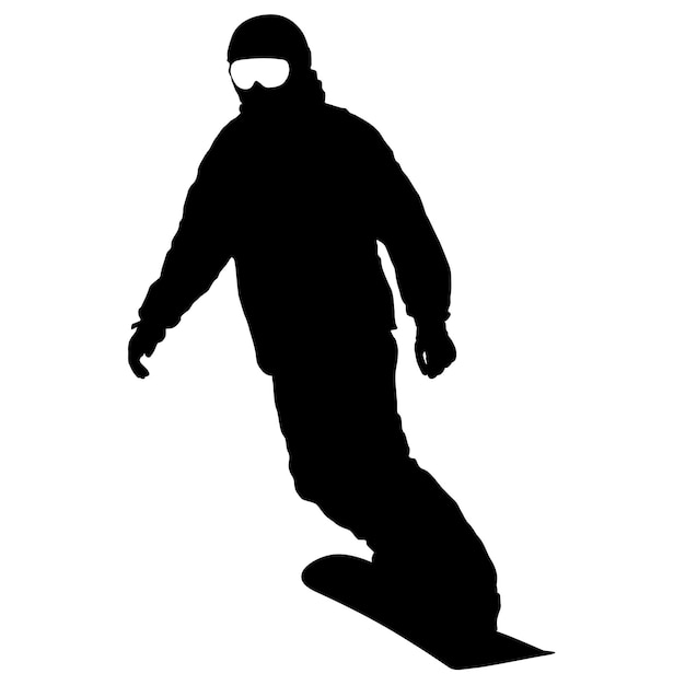 Snowboarders Silhouettes Noires Sur Fond Blanc Illustration Vectorielle