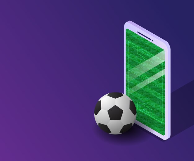 soccer avec champ sur smartphone