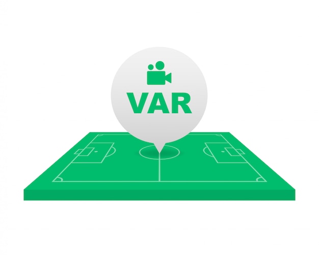 Soccer, Football Var System Sur L'écran Du Téléviseur.