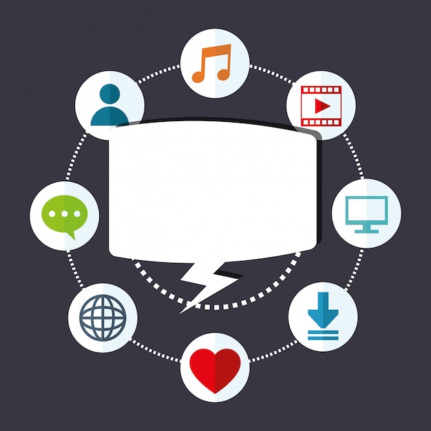 Socia Media Related Icons Image