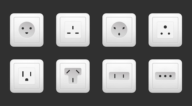 Socket plug uk type électrique commutateur concept de dispositif d'alimentation illustration d'un élément de conception graphique vectoriel
