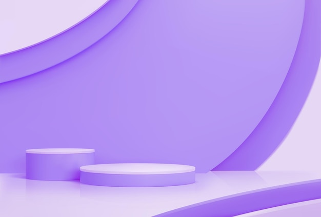 Socle de vitrine de produit de podium violet