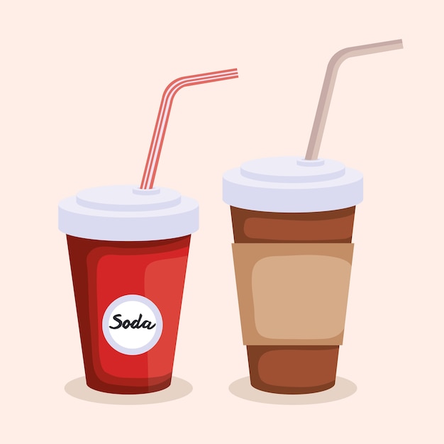 soda et café dans un récipient en plastique
