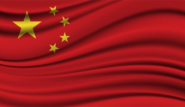 Soie Agitant Le Drapeau De La Chine Fond De Texture De Satin De Soie