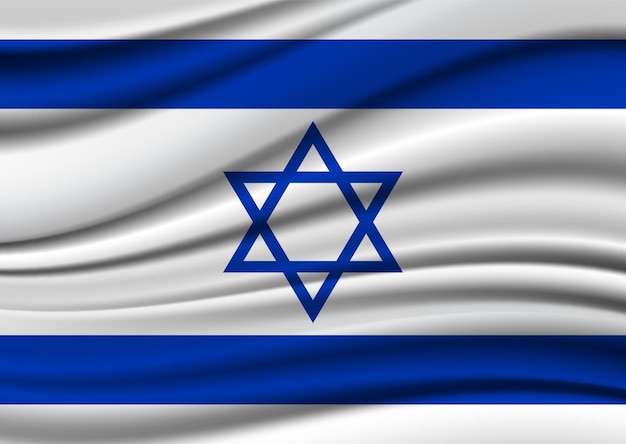 Soie Agitant Le Drapeau D'Israël Fond De Texture De Satin De Soie