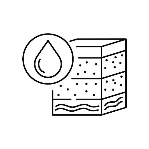 Soif de sécheresse Plante ou sol fissuré et séché Catastrophe mondiale Famine Icône de ligne vectorielle de changement climatique