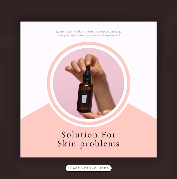soin de la peau instagram ou les médias sociaux poster une bannière modèle