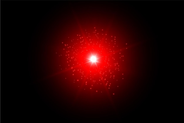 Vecteur solar lens flare effet spécial de lumière rouge fond noir