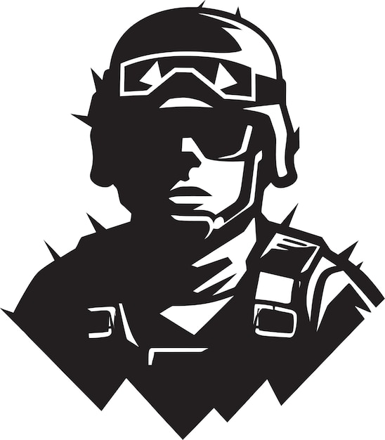 Vecteur soldiers vigor dévoile le logo vector design values vigilance illuminée iconique icône de l'emblème