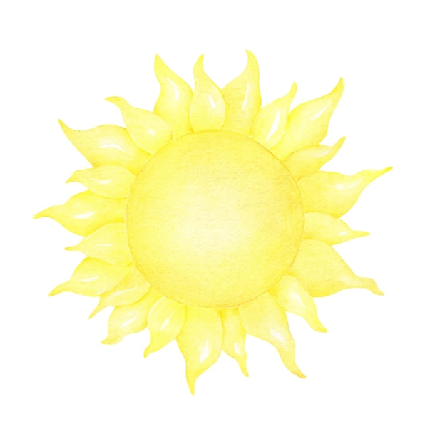 Vecteur soleil aquarelle