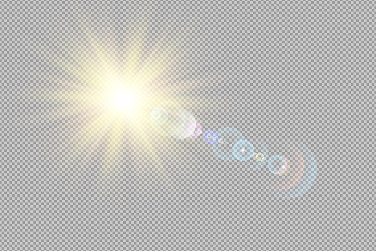 Vecteur le soleil brille sur un fond noir et blanc.