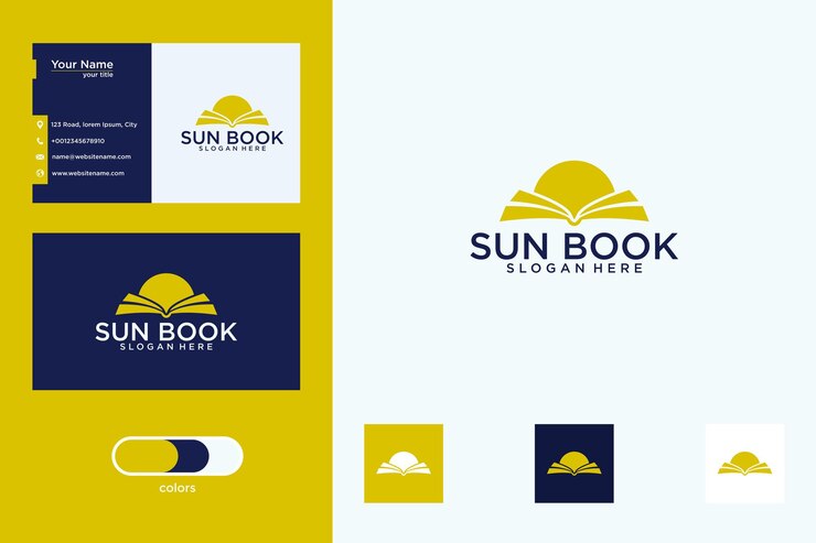 Soleil avec création de logo de livre et carte de visite