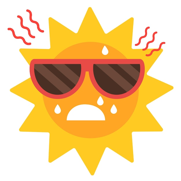 Vecteur soleil d'été se sentant chaud illustration vectorielle
