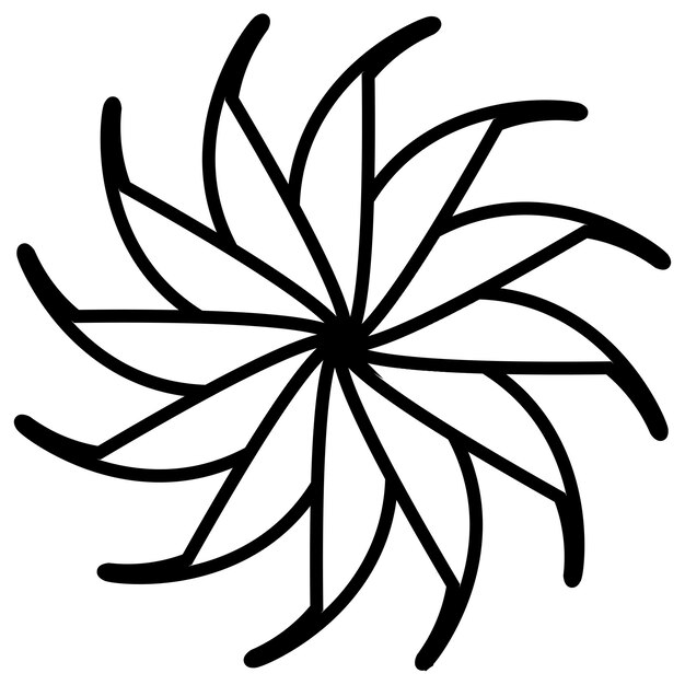 Soleil, ou, fleur, forme, contour, isolé, blanc, circulaire, forme, à, pétales Clipart