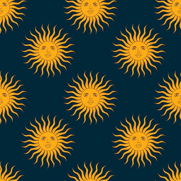 Vecteur soleil groovy coloré motif sans couture rétro imprimé multicolore drôle pour papier tissu et illustration vectorielle psychédélique de conception de surface